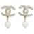 Chanel Pendientes colgantes de perlas Coco dorados  ref.1068287