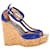 Jimmy Choo Pela T-Strap Wedge Sandals in Blue Suede  ref.1068538