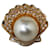 & Other Stories 18k Gold Diamond Shell Pearl Ring Golden Metal  ref.1068612