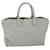 BURBERRY Tote Bag Leather Gray White Auth ac2169 Grey  ref.1069042