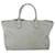 BURBERRY Bolso Tote Cuero Gris Blanco Auth ac2169 Castaño  - vista 2