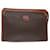 Céline CELINE Macadam Canvas Clutch Bag PVC Leather Brown Auth 50615 Synthetic Leatherette  ref.1069319