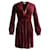 Diane Von Furstenberg Plunge Neck Mini Dress in Burgundy Velvet Dark red  ref.1069666