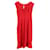Bow Vestido con cuello en V y detalle de lazo de Prada en poliéster rojo Roja  ref.1069668