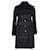 Burberry Checkered Buttoned Coat in Black Cupro Cellulose fibre  ref.1069671