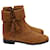 Aquazzura Coachella Ankle Boots in Brown Suede Beige  ref.1069698