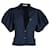 Prada Hemd mit Ballonärmeln aus marineblauer Baumwolle  ref.1069710