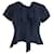 Miu Miu Front Tie Top in Navy Blue Silk  ref.1069714