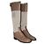 Timeless Botas Chanel acolchoadas até o joelho em camurça e couro creme e marrom Branco Cru - vista 2