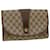 GUCCI GG Canvas Web Sherry Line Clutch Bag PVC Leather Beige Green Auth 53257 Red  ref.1069766