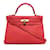 Kelly Hermès HERMES HandbagsLeather Red  ref.1069969
