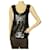 Sonia Rykiel fully sequined black & blue stripe sequin tank vest sleeveless top Polyester  ref.1070256
