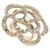CHANEL CAMELIA PEARL AND STRASS GOLD METAL RING 52 GOLDEN STEEL RING  ref.1070821