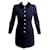 NEW VINTAGE CHANEL OFFICER COAT WITH GRIPOIX BUTTONS 34 XS WOOL BLUE COAT Navy blue  ref.1070925