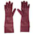 Burberry Burgundy stitch detail leather gloves Dark red  ref.1070948