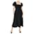 Autre Marque Black shirred midi dress - size S Silk  ref.1070959