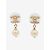 Chanel Orecchini a goccia con perle CC placcate in oro D'oro - vista 5