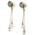 Chanel Orecchini pendenti con perle floreali in oro CC D'oro Oro bianco  ref.1071909