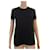 T-shirt Chanel nera con scritta “Gabrielle Chanel Coco” in velluto blu Nero Cotone  ref.1072097