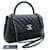 Chanel 2 Way Handtasche mit Henkel und Schultertasche aus schwarzem Kaviarleder  ref.1072318