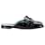 Chinelas Gucci GG Marmont con flecos en charol negro Cuero  ref.1072708