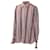 Hermès HERMES camisa listrada rosa cinza Auth ar5157 Multicor Seda  ref.1072856