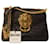 Bolsa tiracolo de couro com placa de leão Moschino Preto Cabra  ref.1073356