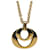 Dior Gold Logo Anhänger Halskette Golden Metall Vergoldet  ref.1073361