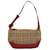 BURBERRY Nova Check Hand Bag Canvas Beige Red Auth 50197 Brown Cloth  ref.1073996