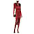Veronica Beard Cameri Vestido de seda rojo oscuro Burdeos  ref.1074475