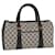 GUCCI GG Canvas Sherry Line Boston Bag PVC Leather Gray Red Navy Auth yk8527 Grey Navy blue  ref.1074628