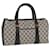 GUCCI GG Canvas Sherry Line Boston Bag Cuir PVC Gris Rouge Marine Auth yk8527 Bleu Marine  ref.1074628