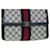 GUCCI GG Canvas Sherry Line Clutch Bag Gray Red Navy 89 01 006 Auth yk8671 Grey Navy blue  ref.1074647