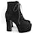 Saint Laurent Candy platform ankle boots Black Suede  ref.1074824