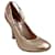 Sapatilhas de balé metálicas em ouro rosa Casadei com tira no tornozelo Couro  ref.1074974