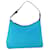 BURBERRY Nova Check Shoulder Bag Nylon Leather Light Blue Black Auth bs7356  ref.1075072