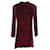 Saint Laurent Mini-robe Devore en mousseline de soie avec nœud lavallière en viscose bordeaux Fibre de cellulose  ref.1075125