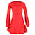 Giambattista Valli Rüschen-Minikleid mit Reißverschluss vorne aus rotem Polyester  ref.1075146