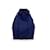 Yves Saint Laurent Saco de ombro de cetim azul vintage com cordão Lona  ref.1075211