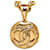 Colar com pingente redondo de ouro CC Chanel Dourado Metal Banhado a ouro  ref.1075412