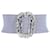 Alessandra Rich Elasticated Diamanté Stripe Belt in Blue Cotton  ref.1075632