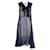 See by Chloé Velvet Trimmed Ruffled Chiffon Dress in Navy Blue Polyester  ref.1075661