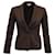 Max Mara Single-Breasted Textured Blazer in Brown Cotton  ref.1075671