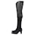 Stivali sopra il ginocchio in pelle scamosciata nera Chanel Nero Svezia  ref.1076010