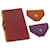 Hermès HERMES Etui Agenda Porte-Monnaie Cuir 3Définir Rouge Violet Orange Auth bs8502  ref.1076272