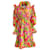 Balenciaga Yellow / Pink Floral Ruffle Coat Polyester  ref.1076464