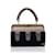 Autre Marque Vintage Beige and Black Velvet Doctor Bag Handbag Cloth  ref.1076505