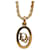 Dior Gold Logo Anhänger Halskette Golden Metall Vergoldet  ref.1076784