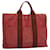 Hermès HERMES cabas MM Tote Bag Toile Rouge Auth ti1252  ref.1077389
