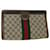 GUCCI GG Canvas Web Sherry Line Clutch Bag PVC Leather Beige Red Auth th4012  ref.1077429